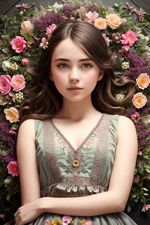 Девушки на цветочной поляне | Пикабу