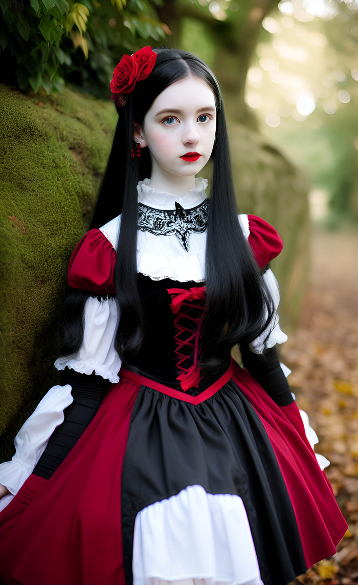Девочка в готическом платье от нейросети Dream