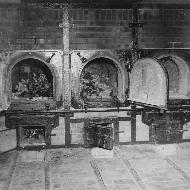 Останки узников в крематории концлагеря