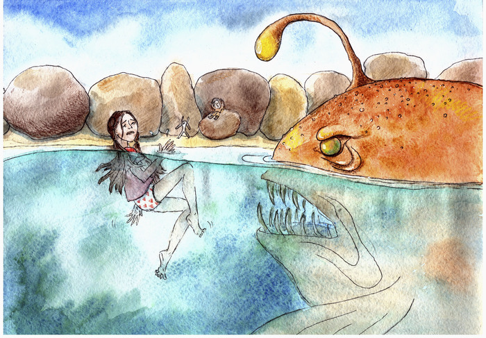 Сказочная повесть "Вселенная в коробке с лоскутками". Часть вторая "Вересковый лес". Глава 15. Страшная рыбина