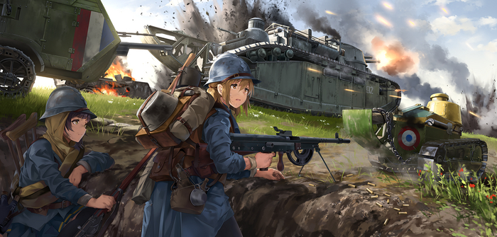 Battlefield Girls Anime Art, , Battlefield 1, Battlefield, Original Character, Neko (Yanshoujie)