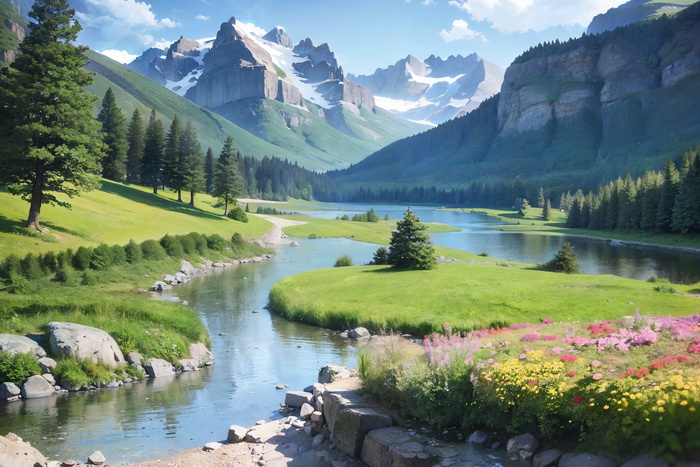 Пейзаж с горами