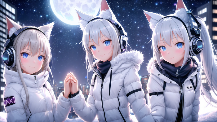 AI: Snow Fox Anime Art,  , NovelAI, 