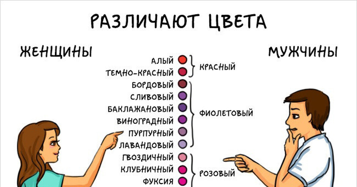 Как различают цвета мужчины и женщины картинка прикол