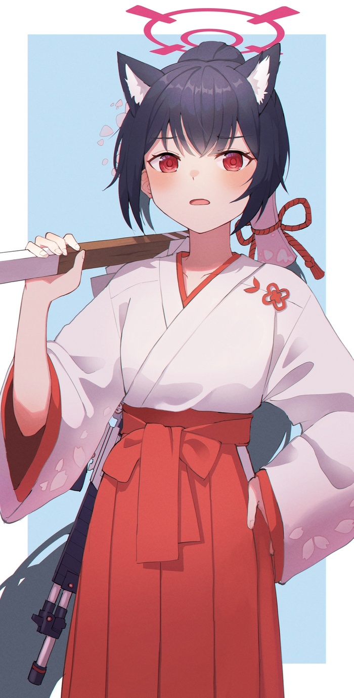 Serika , Anime Art, Blue Archive, Kuromi Serika, Animal Ears,  ( )