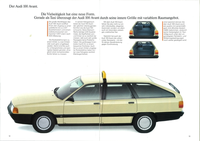 Брошюра автомобилей такси от Audi за 1990 год Такси, Audi, Брошюра, Реклама, Авто, Длиннопост