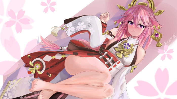 Yae Miko Anime Art, Genshin Impact, Yae Miko (Genshin Impact)