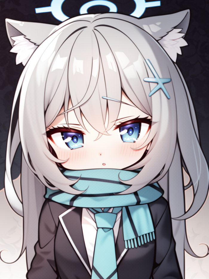 Sunaookami Shiroko , Anime Art,  , NovelAI, Sunaookami Shiroko, Blue Archive, , Animal Ears
