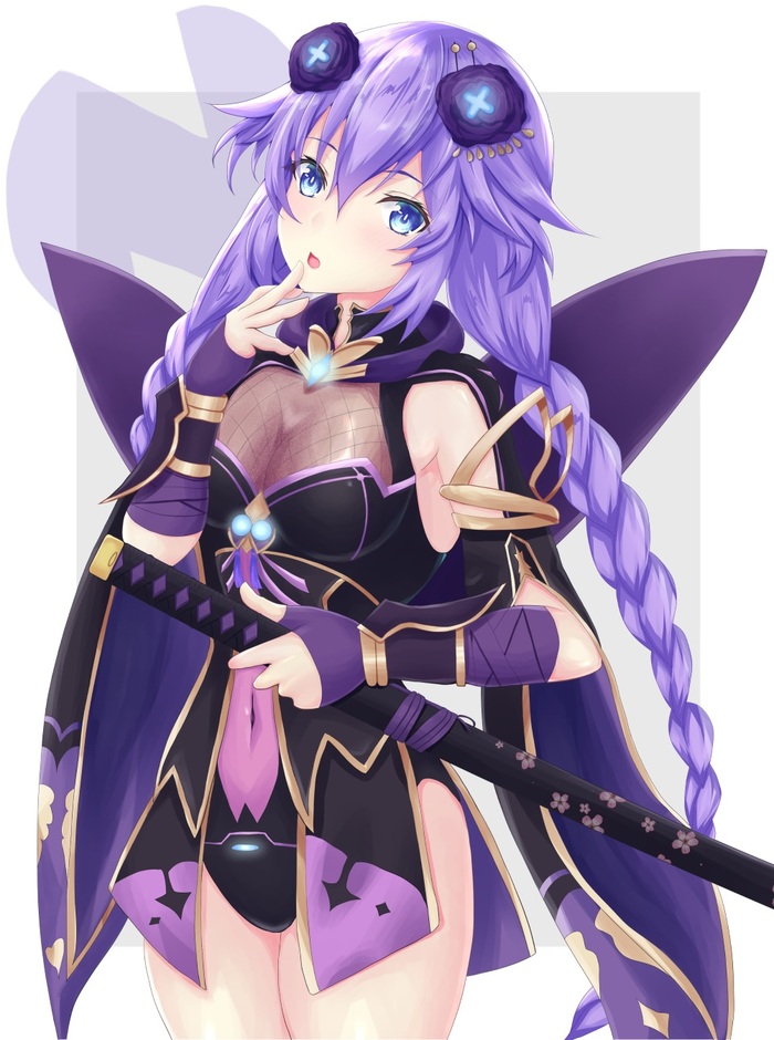 Purple Heart & Black Heart Anime Art, Hyperdimension Neptunia, Neptunia, Neptune, Purple Heart, Noire (Black Heart), Black Heart, 