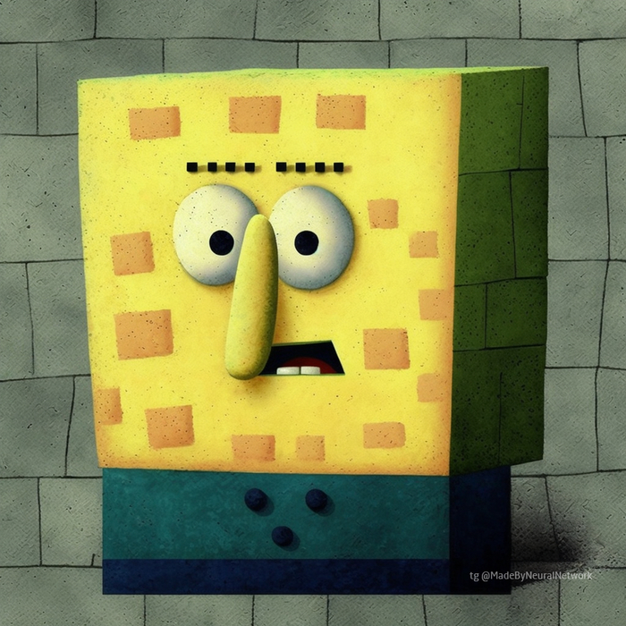 Спанчбоб нарисованный Малевичем