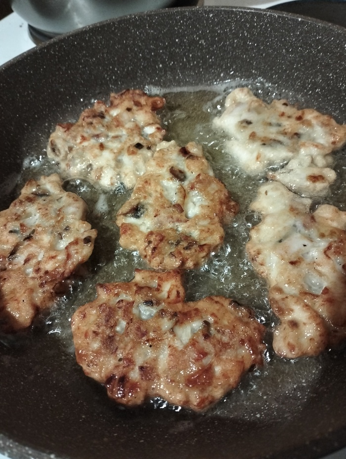 Рубленные куриные котлетки из филе с грибками Кулинария, Рецепт, Длиннопост, Котлеты, Курица