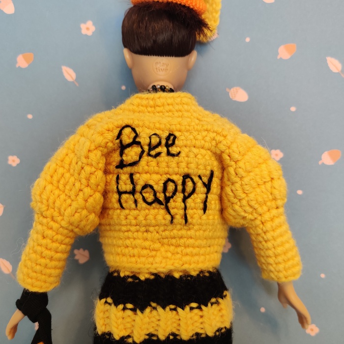 Комплект одежды "Пчела" для Барби с поэтапным видео Вязание крючком, Вязание спицами, Вязание, Рукоделие, Барби, Бисер, Шитье, Вышивка, Пчелы, Одежда, Одежда для кукол, Кукла, Видео, Длиннопост