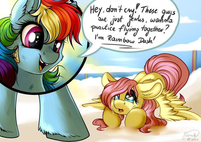   My Little Pony, , Ponyart, Rainbow Dash, Fluttershy, Julunis14