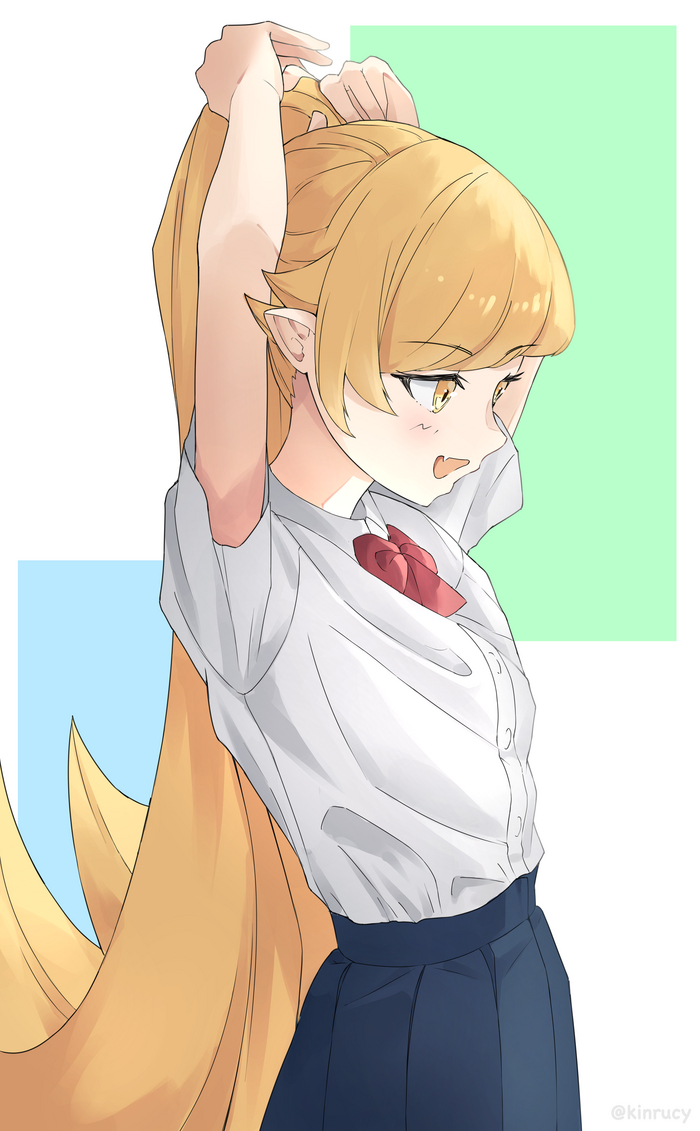) Anime Art, , , , Shinobu Oshino, Monogatari series, Bakemonogatari, Kizumonogatari, , 