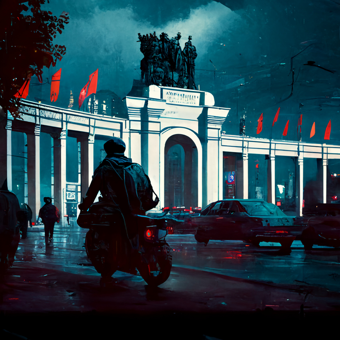 Столичная архитектура в стиле киберпанка