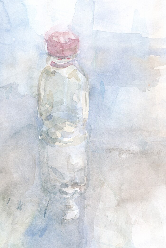 Бутылка 0,25 л наполовину полная