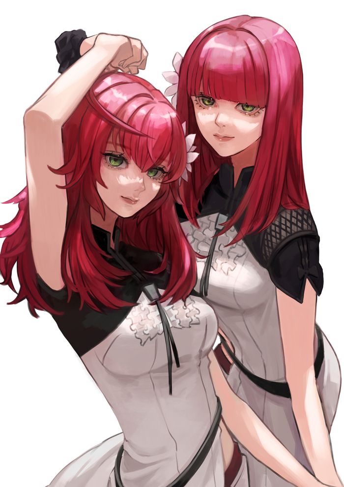 Devola & Popola Anime Art, , Game Art, Nier Automata, Popola devola