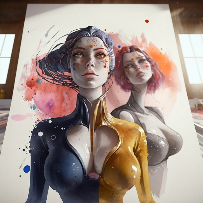 Близняшки в акварели