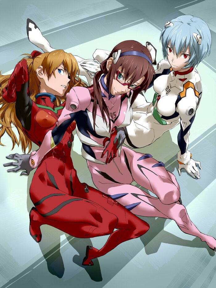    ... , Anime Art, Evangelion, Asuka Langley, Rei Ayanami, Makinami Mari, Rebuild of Evangelion