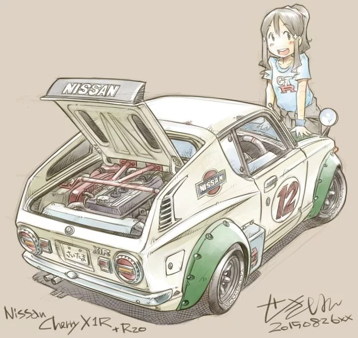 Большие гонки Аниме, Anime Art, Арт, Авто, Lamborghini, Nissan, Toyota, Lotus, Ваз 2121, Длиннопост