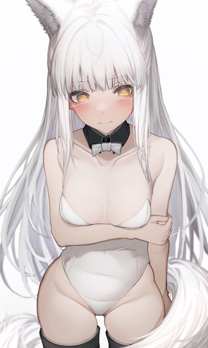 Platinum Anime Art, , Arknights, Platinum, Tab head, Bunnysuit, Animal Ears