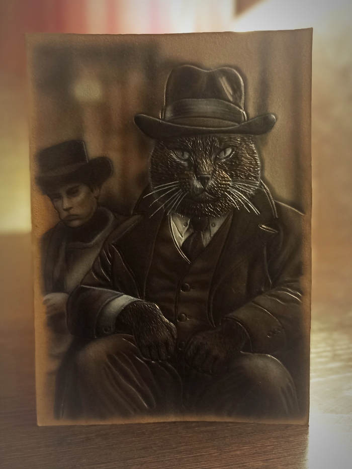 Кот "Капо" Тиснение кожи