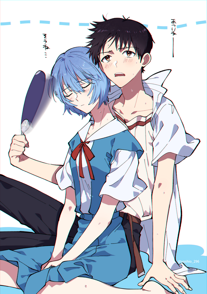    () ( ) , Evangelion, Rei Ayanami, Shinji Ikari, Anime Art