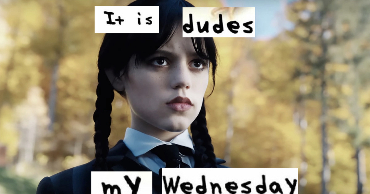 Wednesday form. Уэнздей мемы. Уэнздей Мем. It Wednesday my dudes. Покажи куклу wensday.