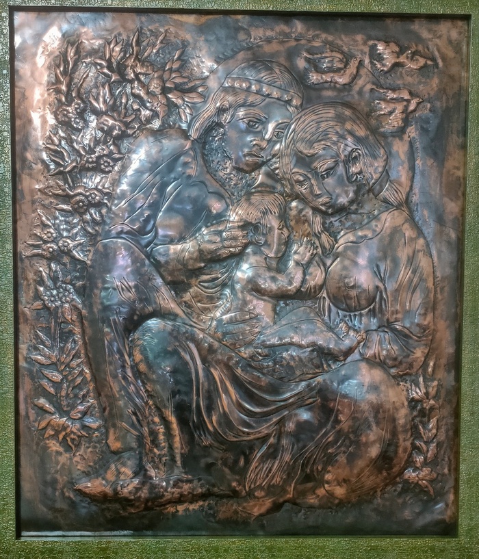 Чеканка. "Рождение семьи". Панно. Медь. 60х70. 2023 г