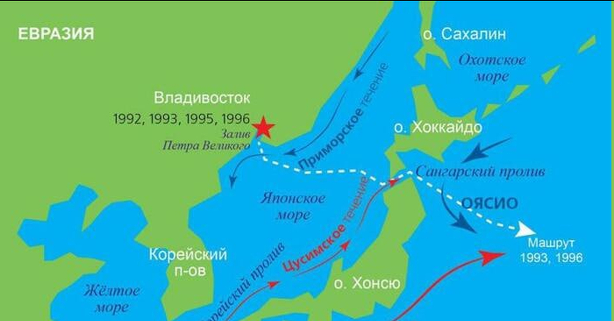 Карта температура воды японское море