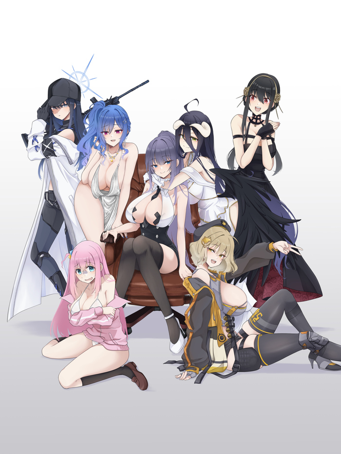     , Anime Art, Spy X Family, Bocchi the Rock!, Overlord, Blue Archive, Azur Lane, Goddess of victory: nikke, Gotou Hitori, Albedo (Overlord), Yor Forger, Anis, Joumae Saori, St Louis, Yuna