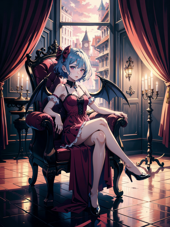  Touhou, Remilia Scarlet, Anime Art, ,  ,  , Stable Diffusion, 