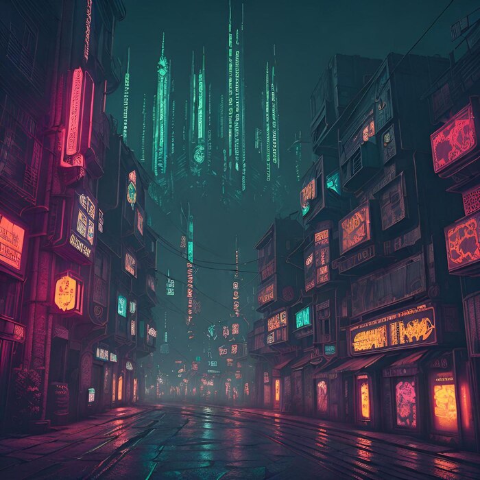   Midpunk city!  , Midjourney, Digital, 2D,    , ,  