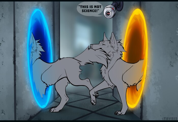   ! , , Furry Art, Furry Fox, Furry feral, Portal, Portal 2