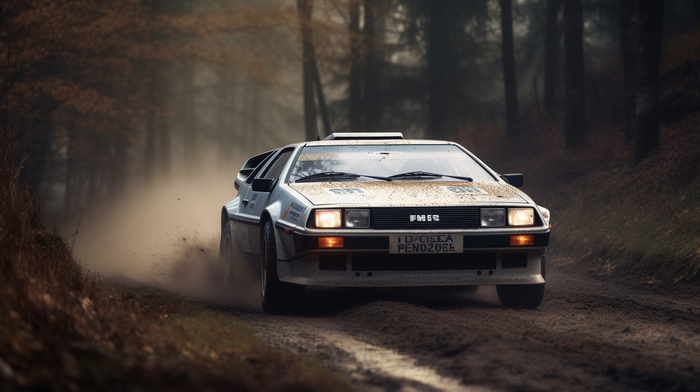 DeLorean DMC-12 Midjourney,  , Delorean, , , 