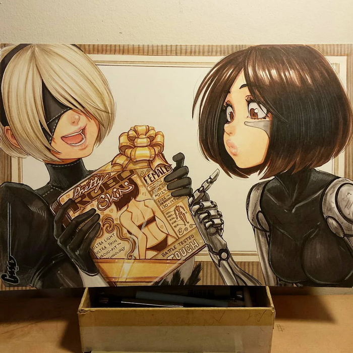   2B , , , Anime Art, :  , Nier Automata, Yorha unit no 2 type B, , Omar Dogan