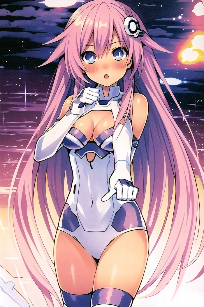 Purple Sister Anime Art, Hyperdimension Neptunia, Neptunia, Nepgear, Purple Sister,  , 