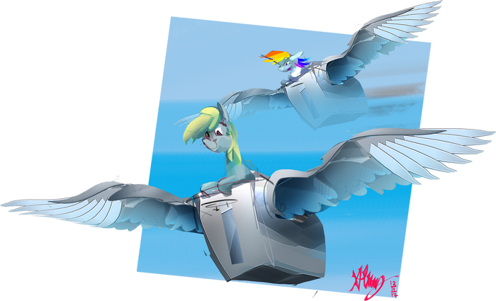   My Little Pony, Ponyart, Alumx, Rainbow Dash, Derpy Hooves