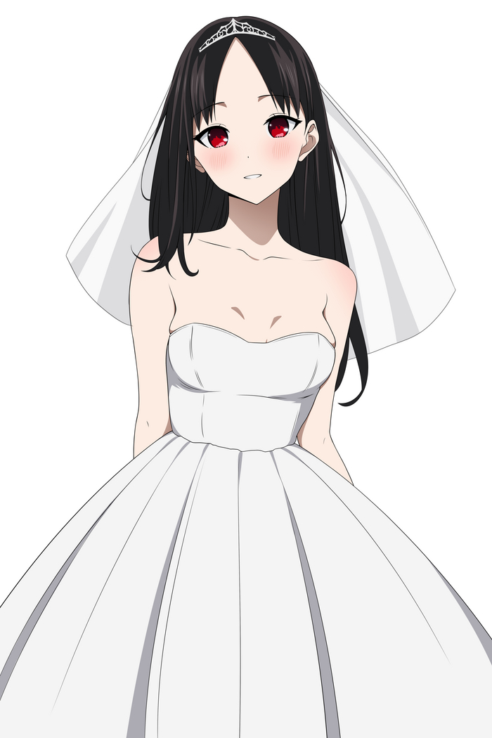 Невеста Аниме, Anime Art, Арт, Kaguya-sama wa Kokurasetai, Shinomiya Kaguya, Coro Fae, Свадебное платье
