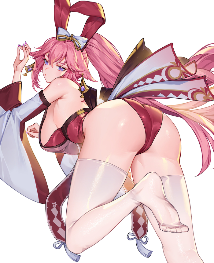 Yae Miko Genshin Impact, Yae Miko (Genshin Impact), , , , , Anime Art, , , Orangesekaii