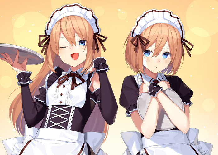 Rom & Ram Anime Art, Hyperdimension Neptunia, Neptunia, Rom, Ram (Neptunia), , Blancpig yryr, 