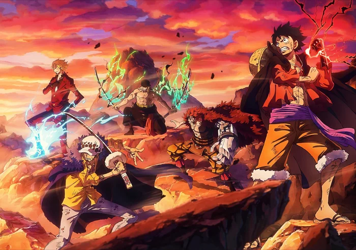 Wano kuni One Piece, Anime Art, Monkey D Luffy, Roronoa zoro, Sanji