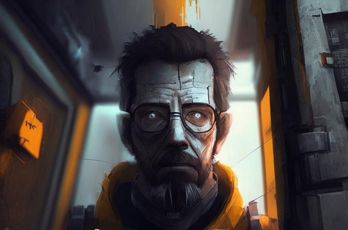 Гордон Фримен немного подустал ждать игру Half-Life 3 Half-life, Half-life 3, Компьютерные игры, Арты нейросетей