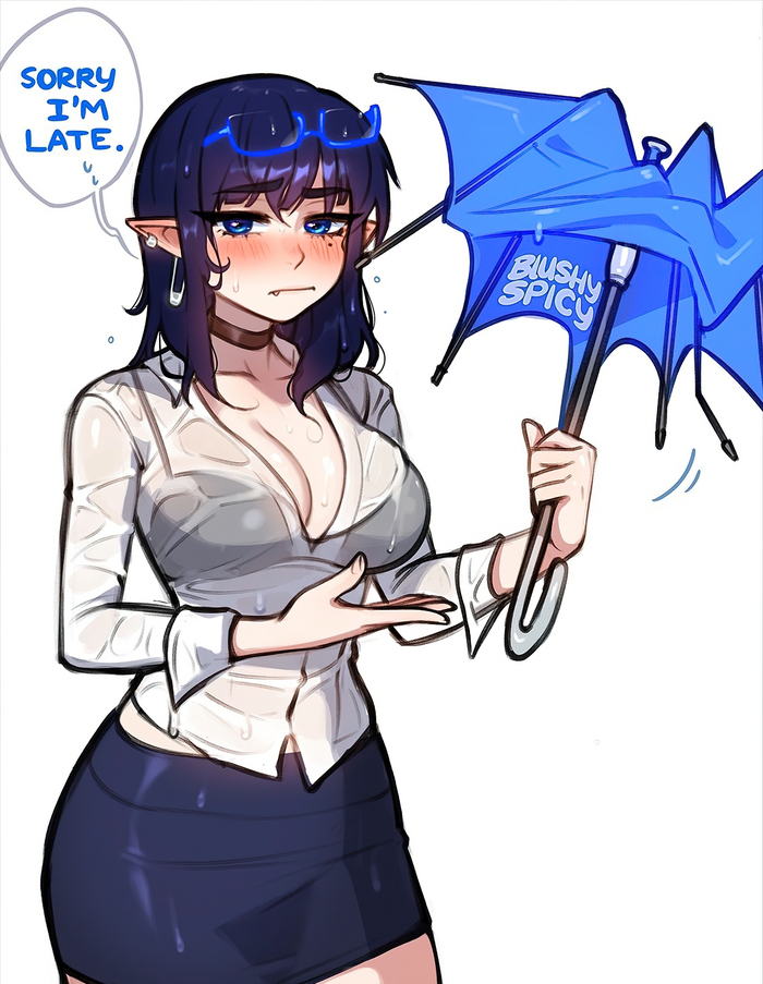 ,   Anime Art, , Original Character, ,  , , Blushypixy, Office lady