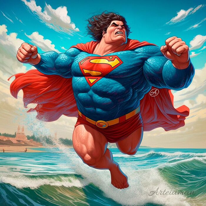 Superman   | Midjourney  ,  , Digital, 2D, Midjourney, , , ,  , , DC Comics, 