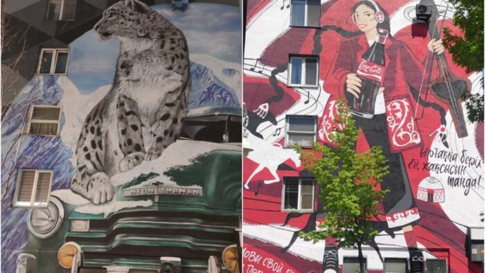 Кока-Кола нарисовала свою рекламу, вместо мурала снежного барса