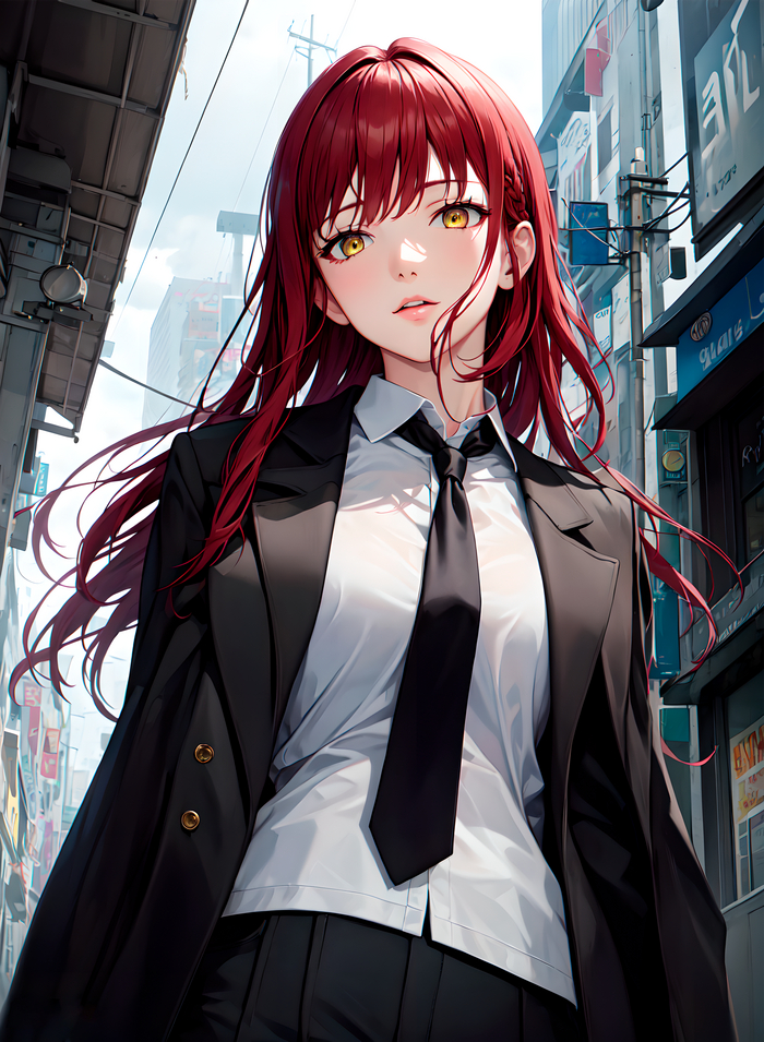 Makima stable diffusion Аниме, Манга, Chainsaw Man, Stable Diffusion, Makima, Длиннопост, Арты нейросетей