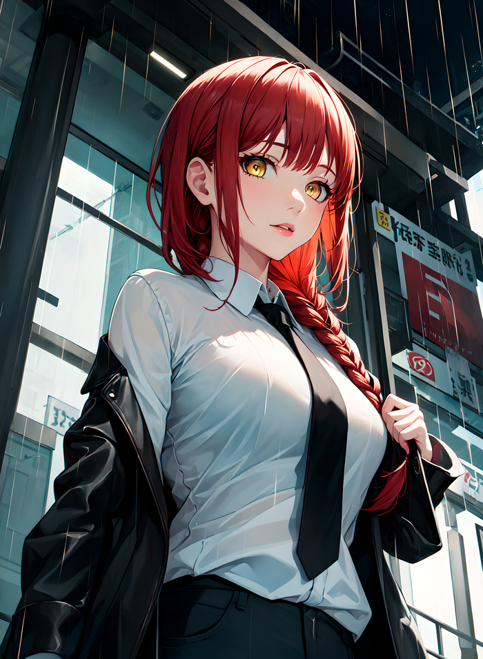 Makima stable diffusion Аниме, Манга, Chainsaw Man, Stable Diffusion, Makima, Длиннопост, Арты нейросетей