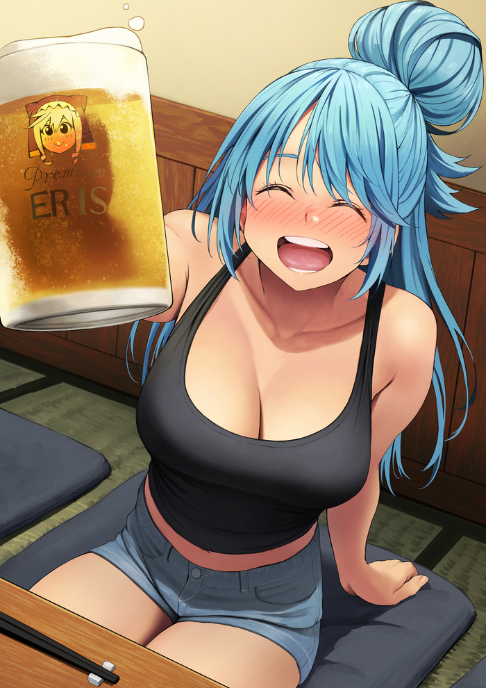    ,    ! Anime Art, , Aqua, Konosuba, , Bhive003