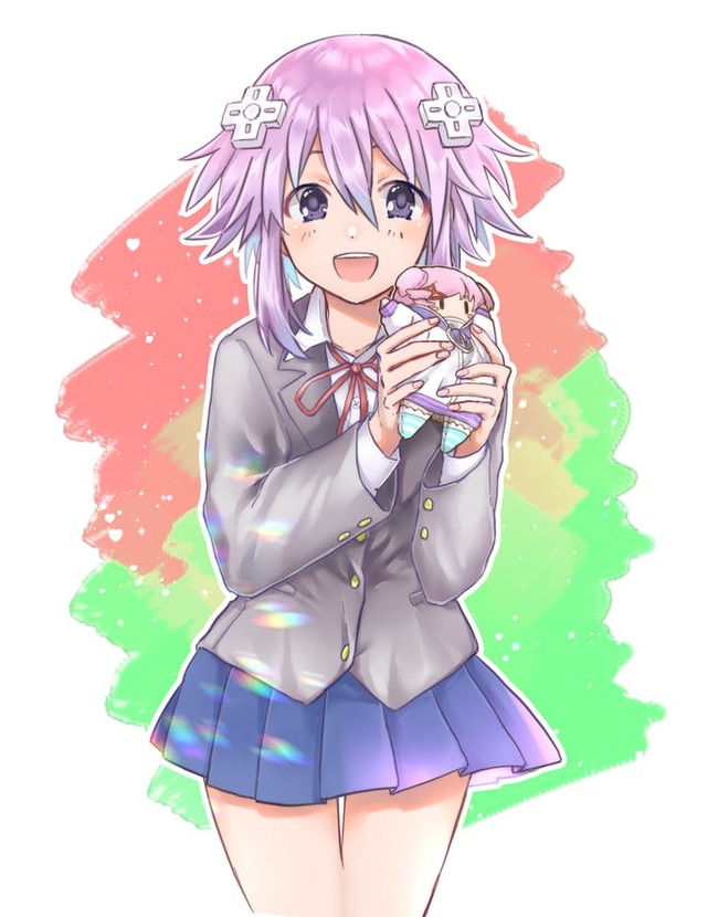 Neptune Anime Art, Hyperdimension Neptunia, Neptunia, Neptune, , Doki Doki Literature Club, Natsuki